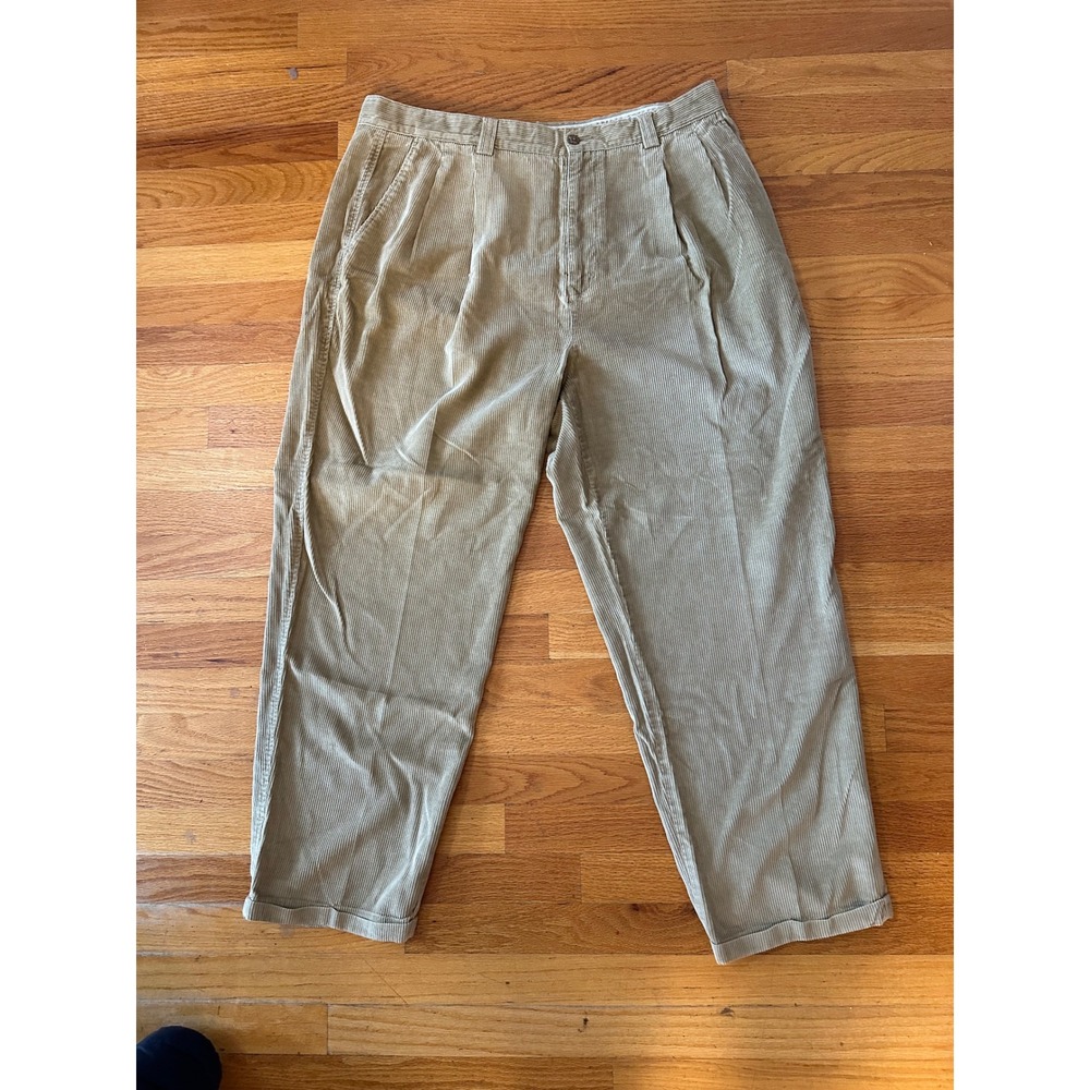 Tommy Bahama Corduroy Pleated Pants‎ Khaki Size 40 Relax Fit Cotton Blend